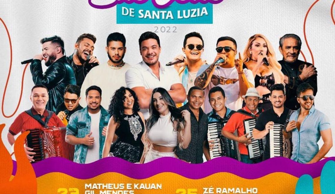 Santa Luzia celebrará os 80 anos de São João com shows de Wesley Safadão, Zé Ramalho, Matheus & Kauan, Zé Felipe e muito mais
